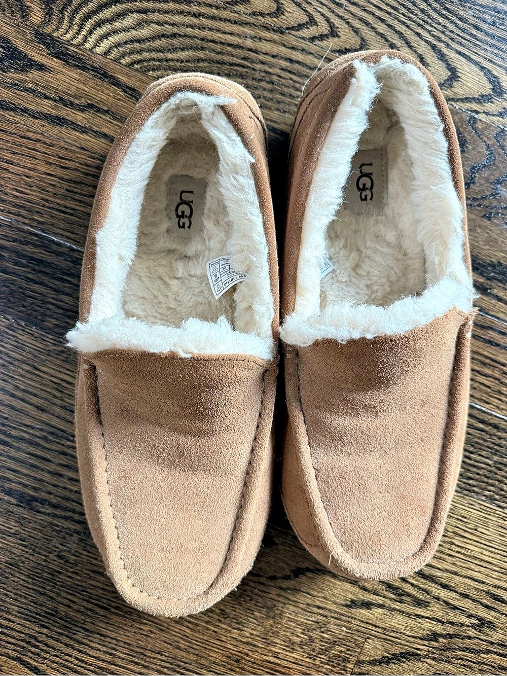 UGG Ascot Slipper Brown Suede-Look Lined Slippers